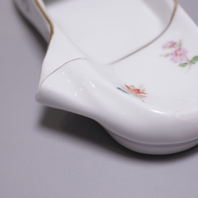 ドイツ 1880年代 磁器 MEISSEN マイセン 小花スリッパオブジェ ECJPTD0060