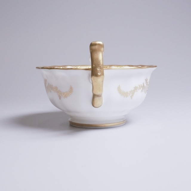 イギリス 1900年代 磁器 Royal Cauldon ロイヤル コールドン ダブルハンドルカップ＆ソーサ? ECJPTD0072