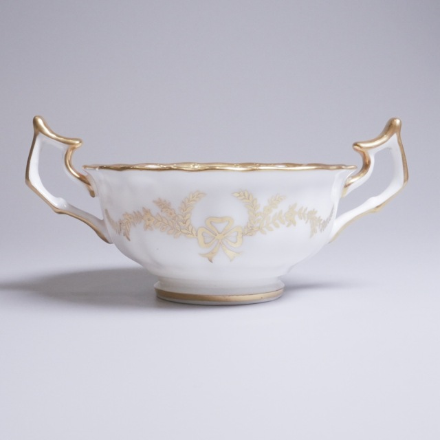 イギリス 1900年代 磁器 Royal Cauldon ロイヤル コールドン ダブルハンドルカップ＆ソーサ? ECJPTD0072