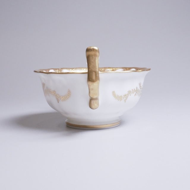イギリス 1900年代 磁器 Royal Cauldon ロイヤル コールドン ダブルハンドルカップ＆ソーサ? ECJPTD0072