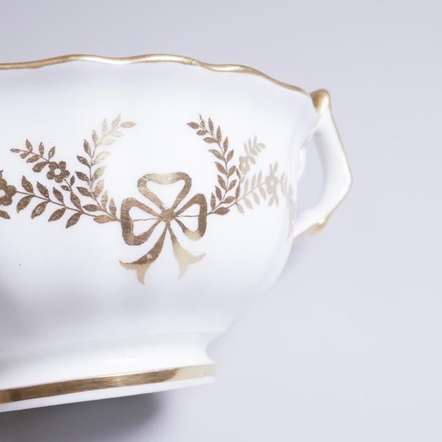 イギリス 1900年代 磁器 Royal Cauldon ロイヤル コールドン ダブルハンドルカップ＆ソーサ? ECJPTD0072