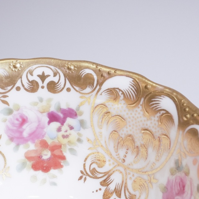 イギリス 1900年代 磁器 Royal Cauldon ロイヤル コールドン ダブルハンドルカップ＆ソーサ? ECJPTD0072