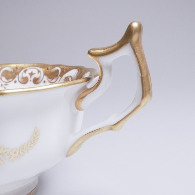 イギリス 1900年代 磁器 Royal Cauldon ロイヤル コールドン ダブルハンドルカップ＆ソーサ? ECJPTD0072