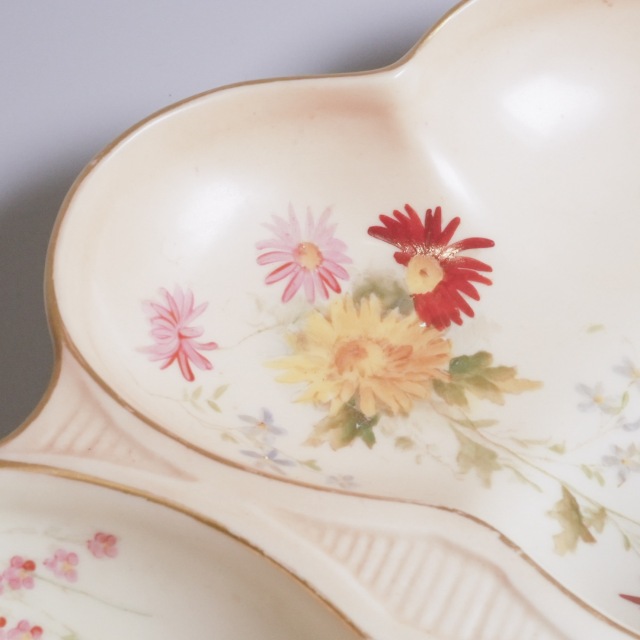 イギリス 1900年代 磁器 Royal Worcester ロイヤルウースター 菓子皿 ECJPTD0073