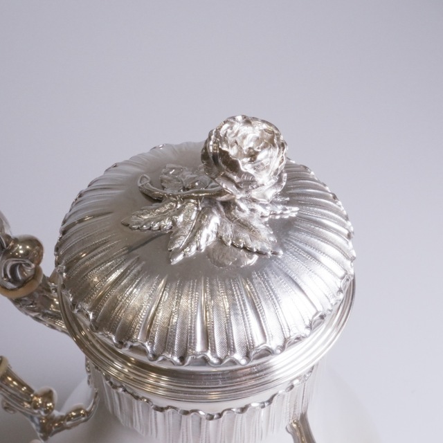 フランス 1880年代 シルバー 純銀製フランスコーヒーポット ECJPTD0074