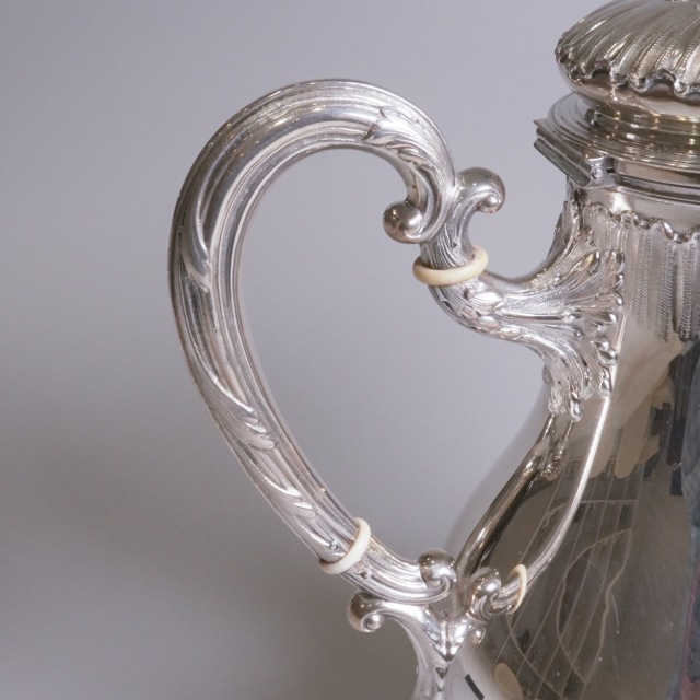 フランス 1880年代 シルバー 純銀製フランスコーヒーポット