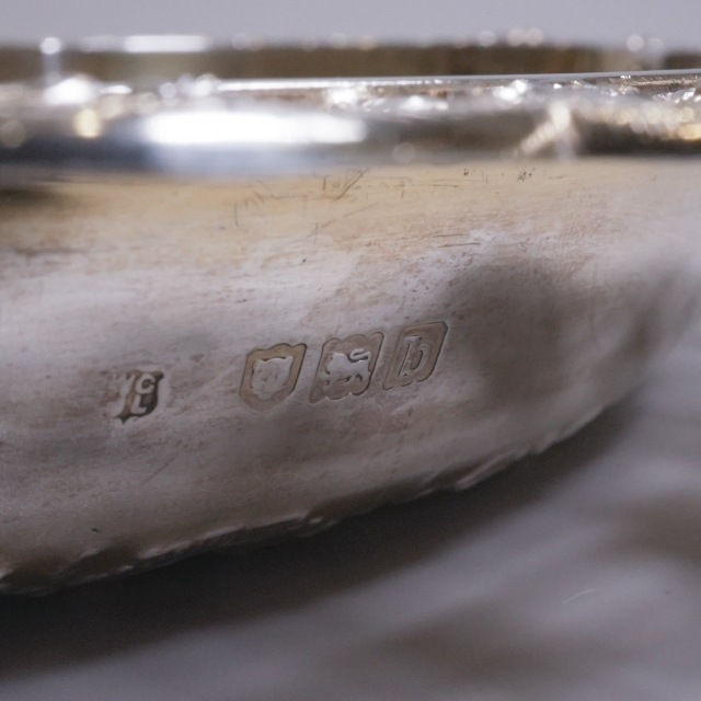 イギリス 1890年代 シルバー 純銀製ピアスバスケット ECJPTD0075