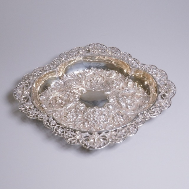 イギリス 1890年代 シルバー 純銀製ピアスバスケット ECJPTD0075