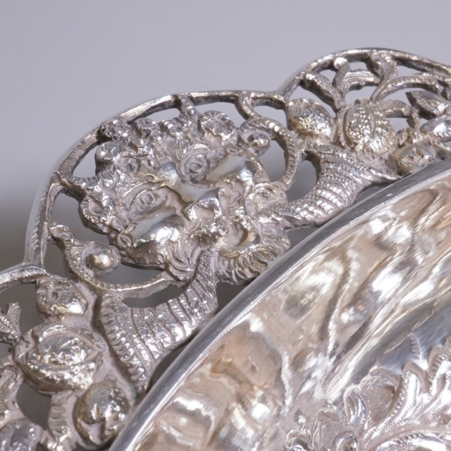 イギリス 1890年代 シルバー 純銀製ピアスバスケット ECJPTD0075