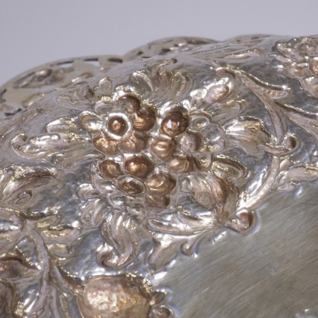 イギリス 1890年代 シルバー 純銀製ピアスバスケット ECJPTD0075