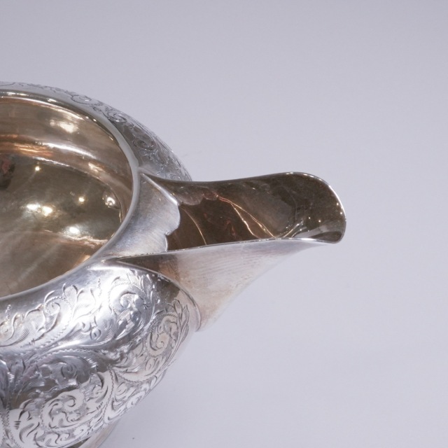 イギリス 1900年代 シルバー 純銀製花紋ティーサービス4点 ECJPTD0076