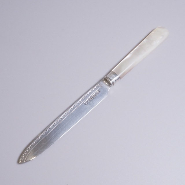 イギリス 1890年代 シルバー 純銀製白蝶貝デザートセット ECJPTD0082