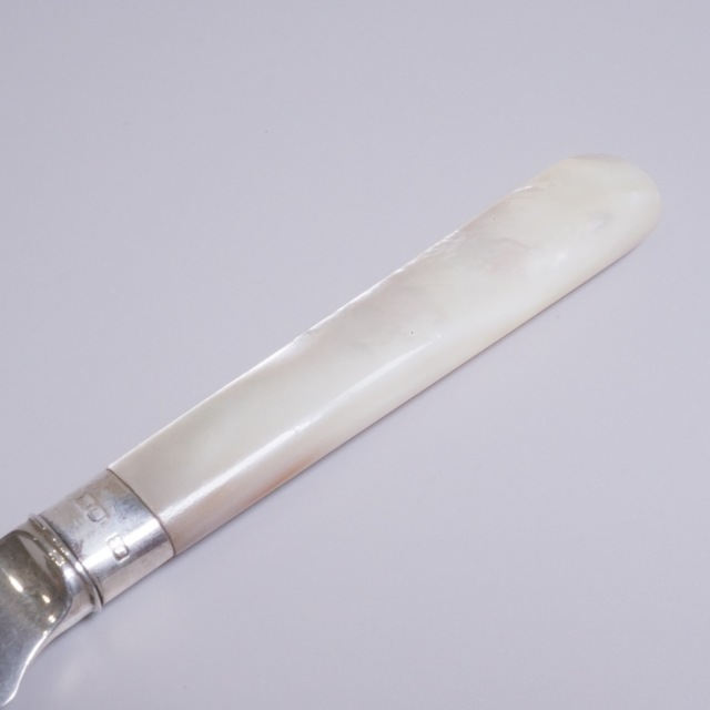 イギリス 1890年代 シルバー 純銀製白蝶貝デザートセット ECJPTD0082