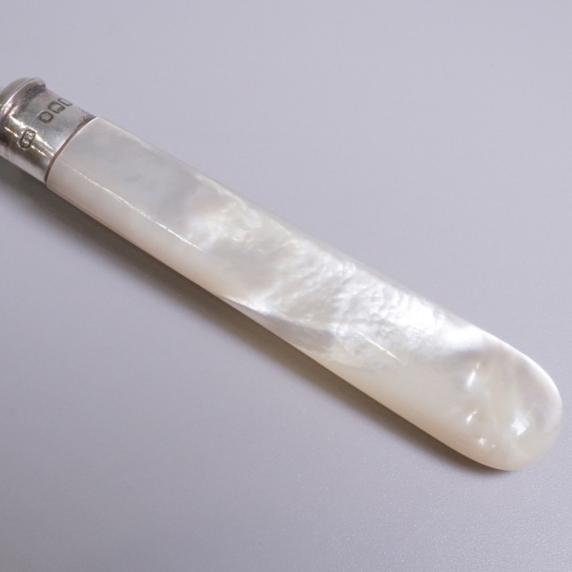 イギリス 1890年代 シルバー 純銀製白蝶貝デザートセット ECJPTD0082