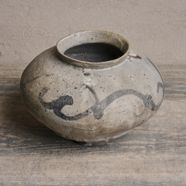 日本 陶器 丸田宗彦 絵唐津 壺 ECJPYT0027