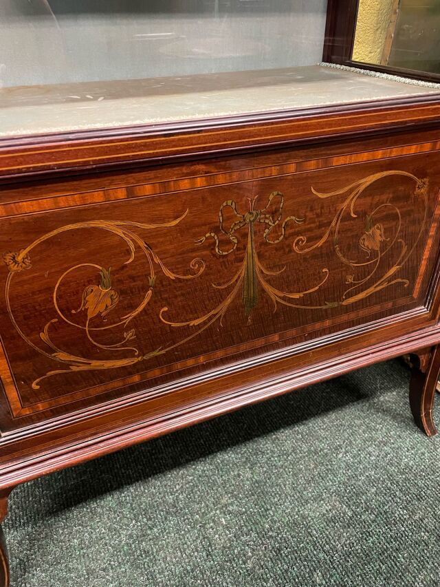 イギリス 1900年代 マホガニー ガラスキャビネット