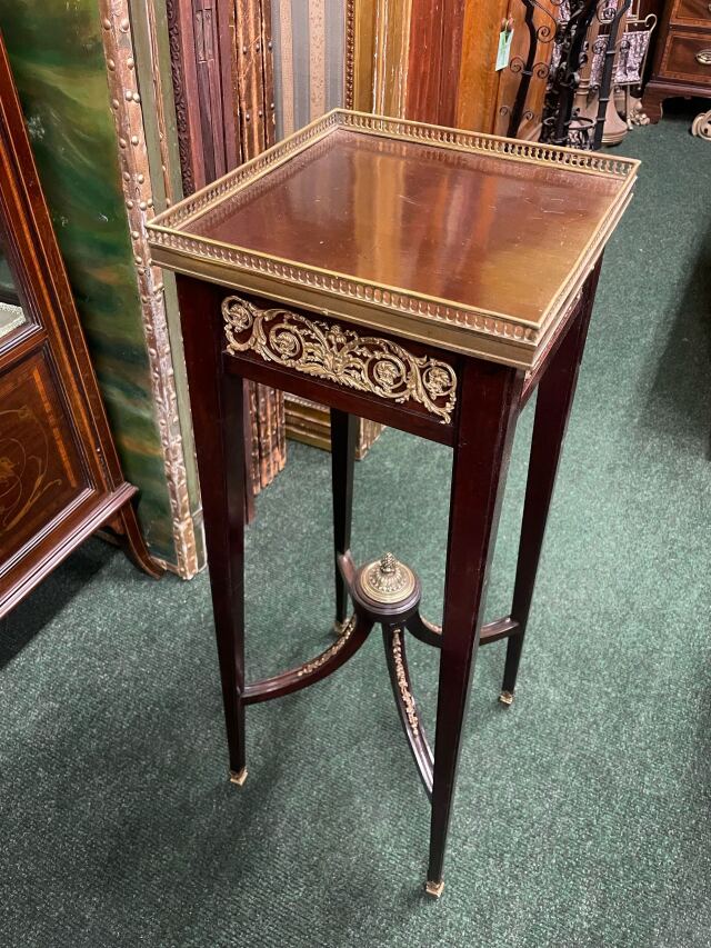 フランス 1890年代 マホガニー 真鍮 プラントスタンド ECUKBW0012