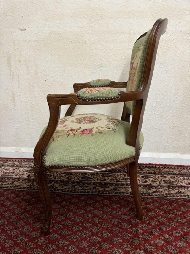 フランス 1950年代 オーク フレンチニードルポイントチェア