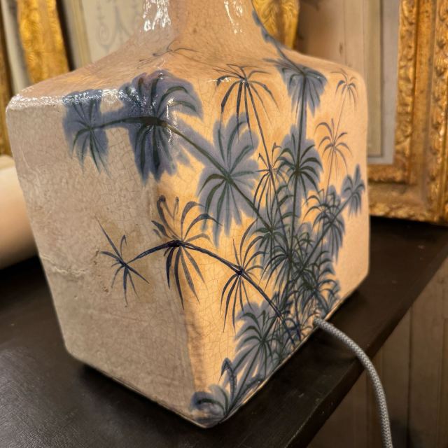 イタリア 1930年代 セラミック ファブリック テーブルランプ