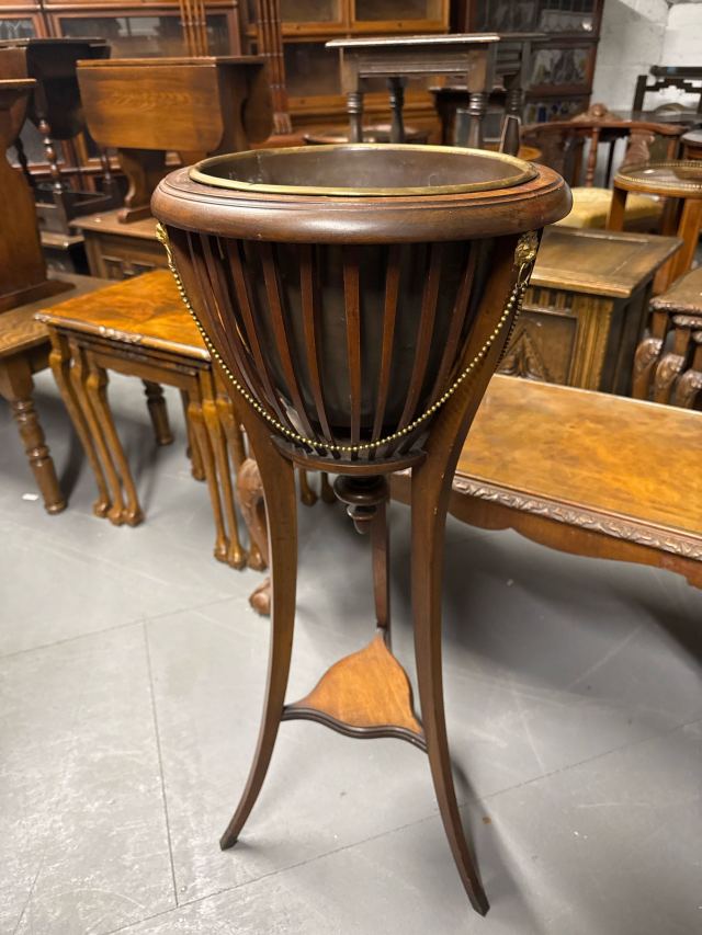 イギリス 1900年代 真鍮 オーク マガジンラック