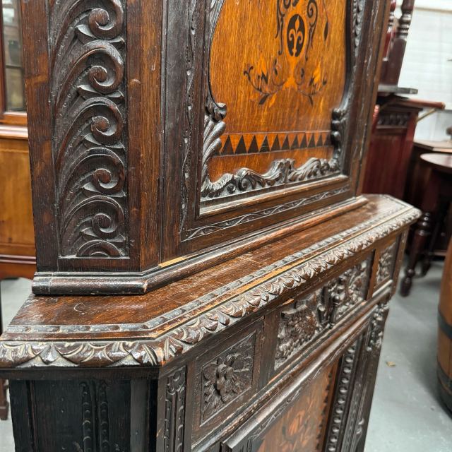 イギリス 1890年代 オーク コーナーキャビネット