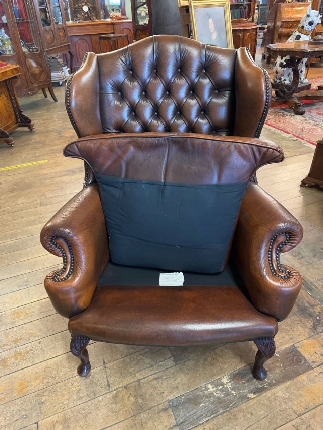 イギリス 1960年代 レザー マホガニー ウィングバックチェア