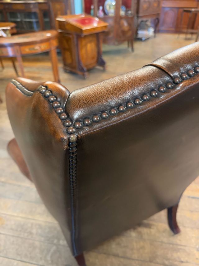 イギリス 1960年代 レザー マホガニー ウィングバックチェア