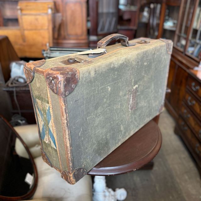 イギリス 1940年代 ファブリック レザー トランクケース