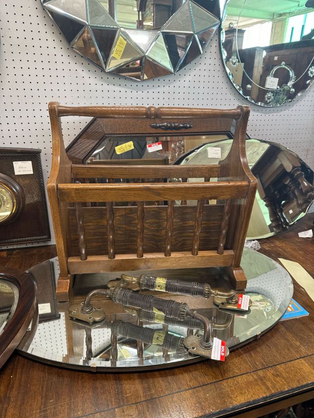 イギリス 1920年代 オーク マガジンラック