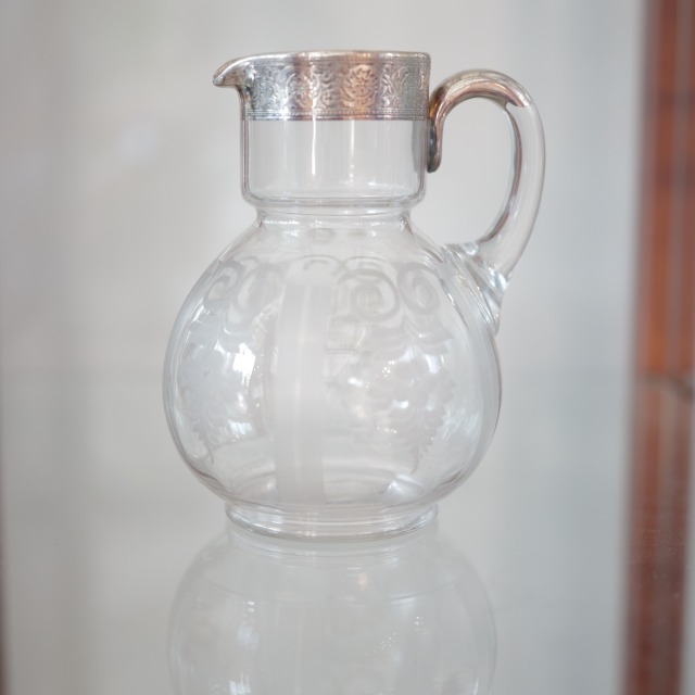 アメリカ製 シルバーオーバレイガラスピッチャー 1930年頃 アンティーク