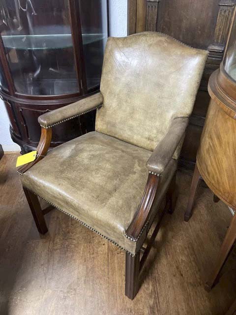 イギリス 1940年代 レザー ウォールナット チェア