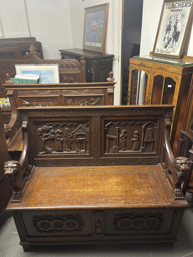 イギリス 1890年代 オーク モンクスベンチ EC-05688