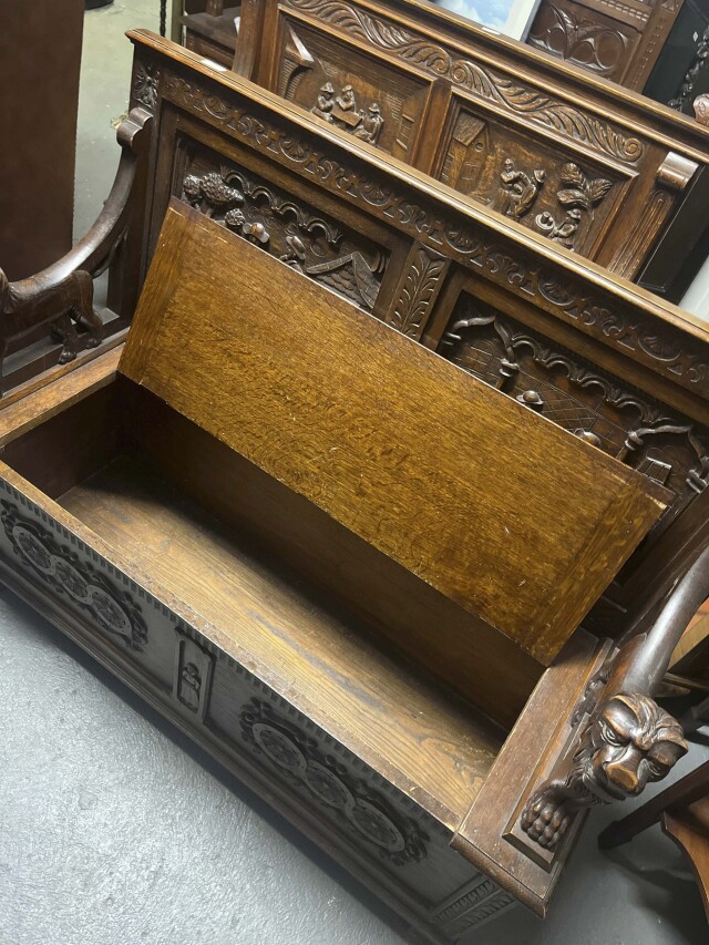 イギリス 1890年代 オーク モンクスベンチ EC-05688