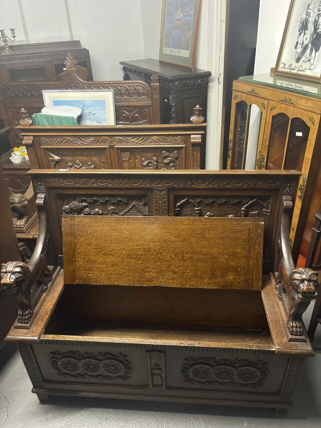 イギリス 1890年代 オーク モンクスベンチ EC-05688