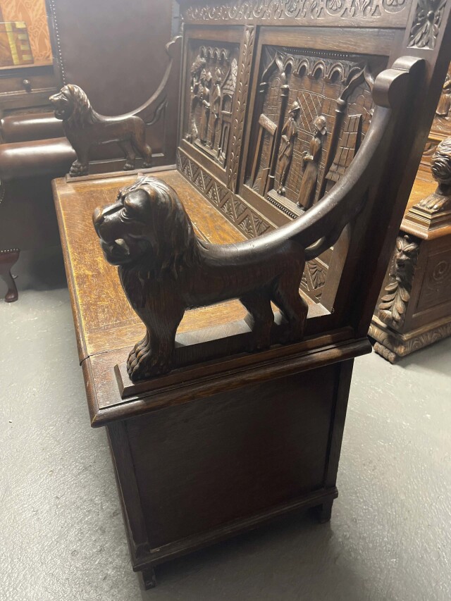 イギリス 1890年代 オーク モンクスベンチ EC-05688