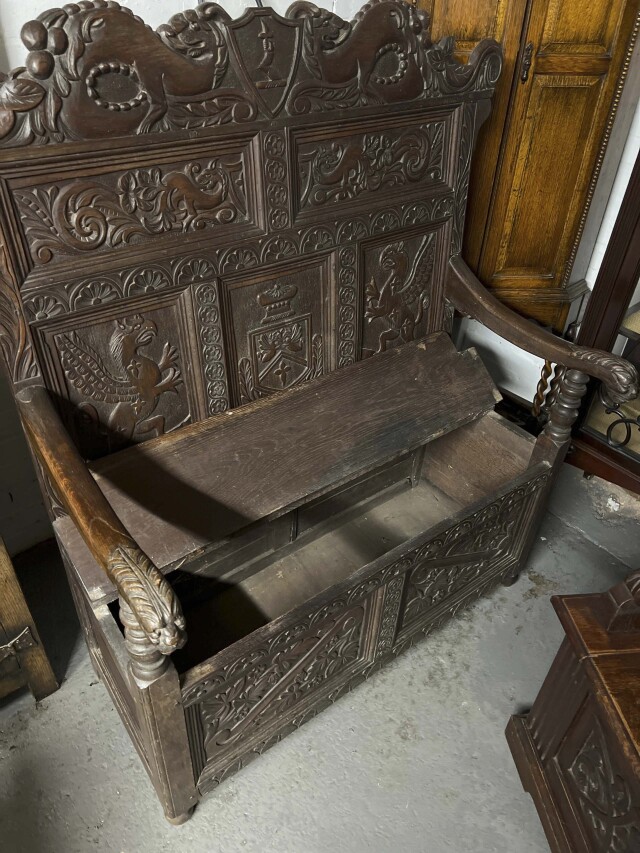 イギリス 1800年代 オーク モンクスベンチ EC-05675