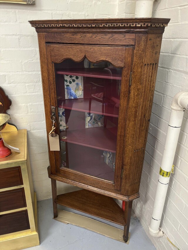 フランス 1900年代 オーク コーナーキャビネット EC-05436