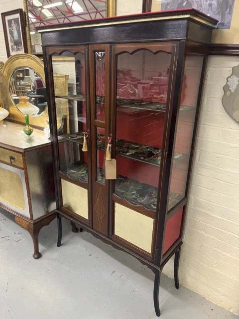 イギリス 1900年代 マホガニー ガラスキャビネット EC-05427