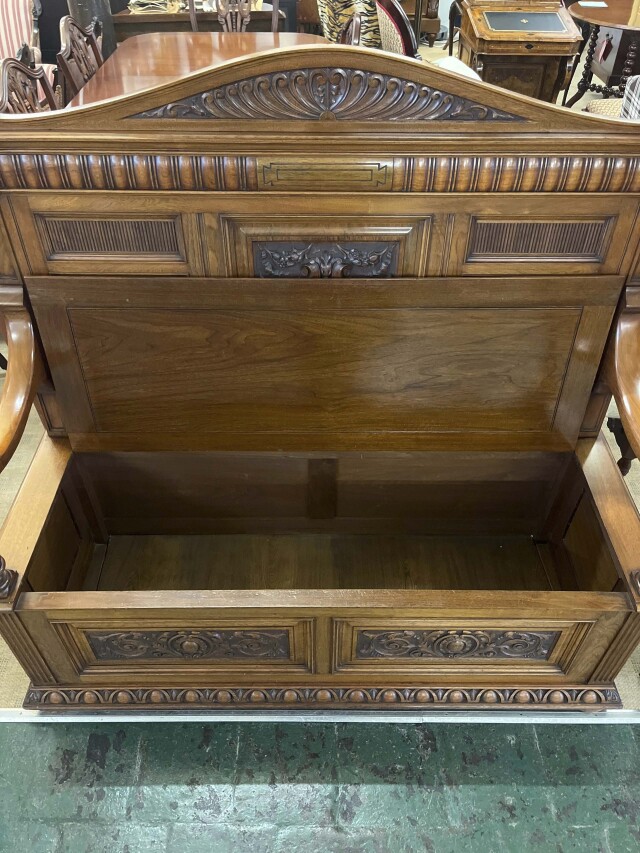 イギリス 1890年代 ウォールナット ベンチ EC-05282