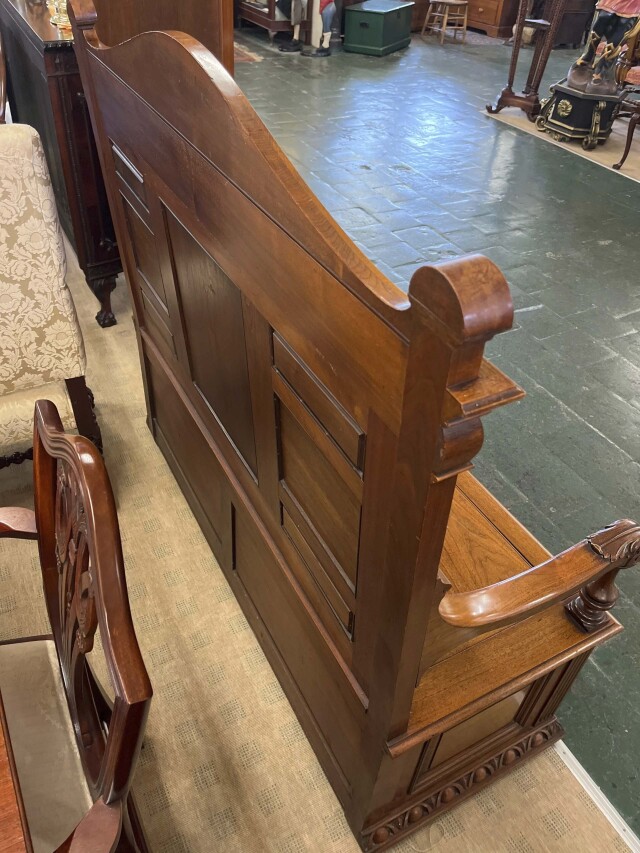 イギリス 1890年代 ウォールナット ベンチ EC-05282