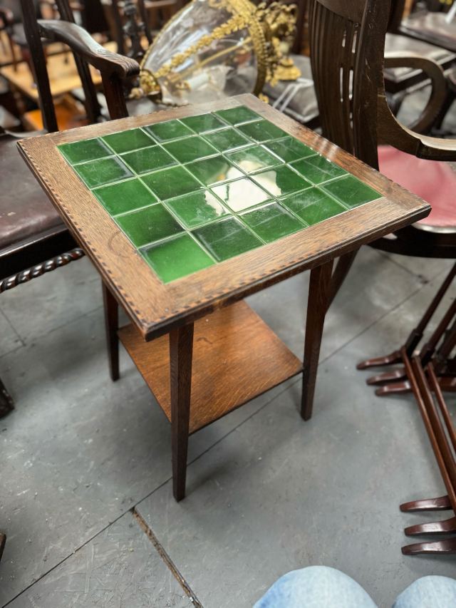イギリス 1910年代 オーク タイルトップテーブル