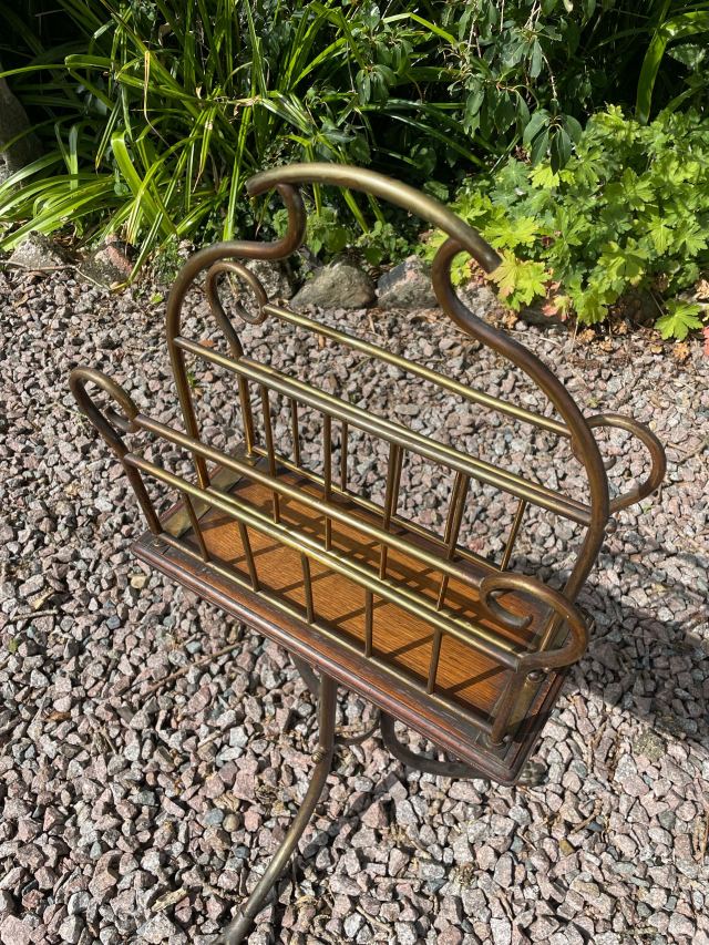 ヴィンテージ マガジンラック ドイツ製 新聞 雑誌 入れ 希少 真鍮