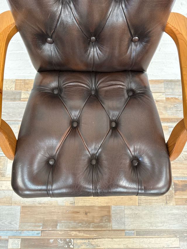 イギリス 1980年代 レザー デスクチェア