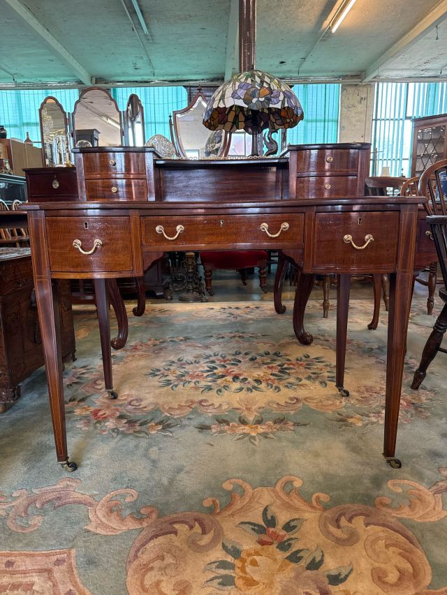 イギリス 1900年代 マホガニー レザー デスク