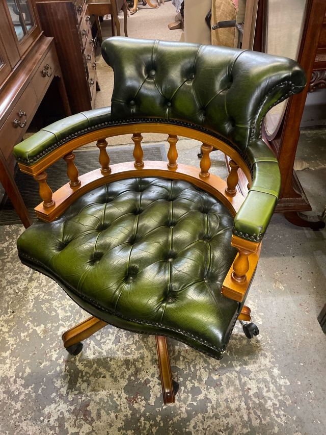 イギリスアンティーク家具　チェア イギリス 1960年代 マホガニー レザー オフィスチェア