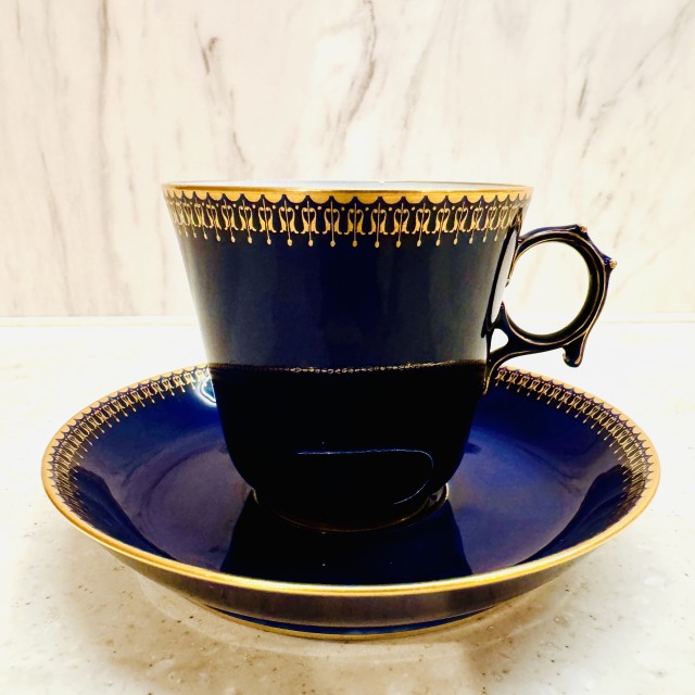 フランス 1892年 SEVRES セーブル デミタス カップ＆ソーサー ファット 