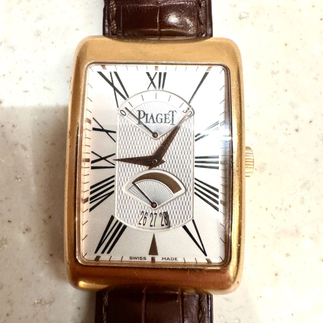 スイス PIAGET ピアジェ メンズ 腕時計 レクタングルアランシェンヌXL ピンクゴールド ECMC-0029