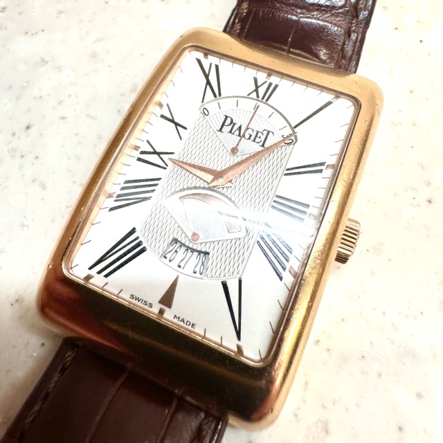 スイス PIAGET ピアジェ メンズ 腕時計 レクタングルアランシェンヌXL ピンクゴールド ECMC-0029