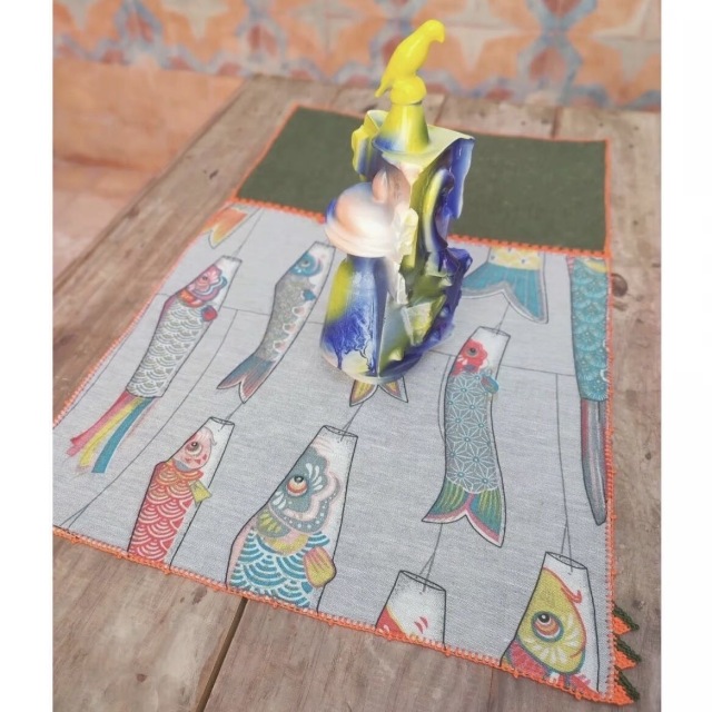 LeO ATLaNTE キッチンクロス/鯉のぼり(カーキ) ECJPJC0050