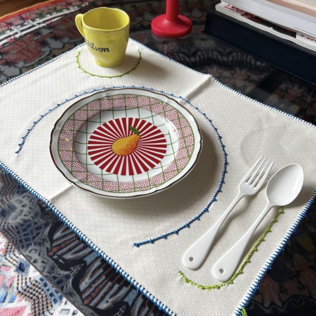 LeO ATLaNTE ランチマット／ブルー刺繍